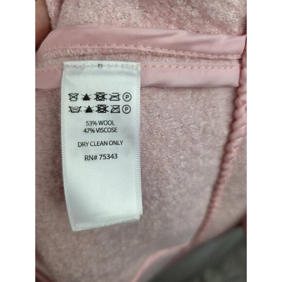 Tahari Women's Jacket Size Medium Pink Open Front Long Trench Coat Wool Blend - Picture 13 of 15